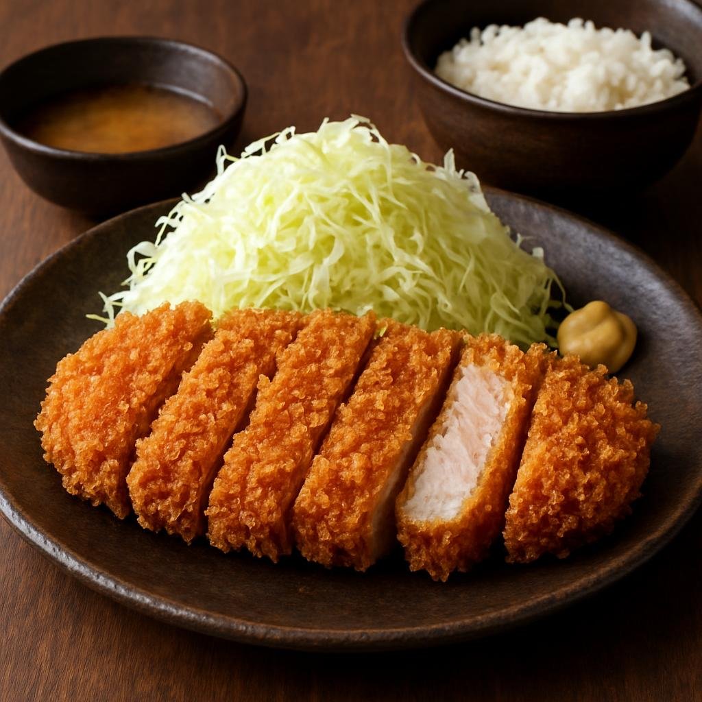 Entree: Japan – Chubu – 黒豚とんかつ ➤ Kurobuta Tonkatsu (thick breaded deep-fried pork cutlet) recipe