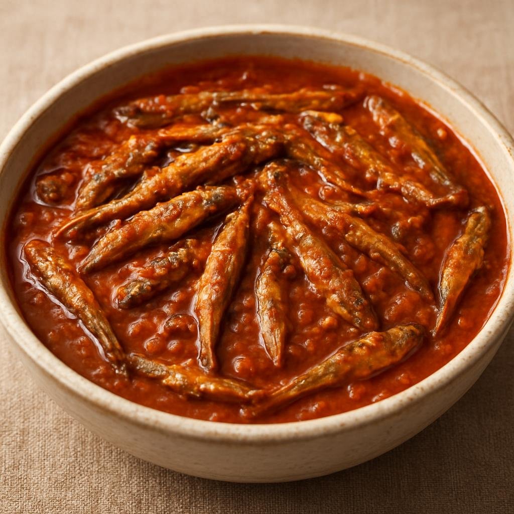Entree: United Arab Emirates – National Cuisine – جاشيد ➤ Jasheed (Slow-simmered spiced stew of dried baby fish in a tangy tomato sauce) recipe
