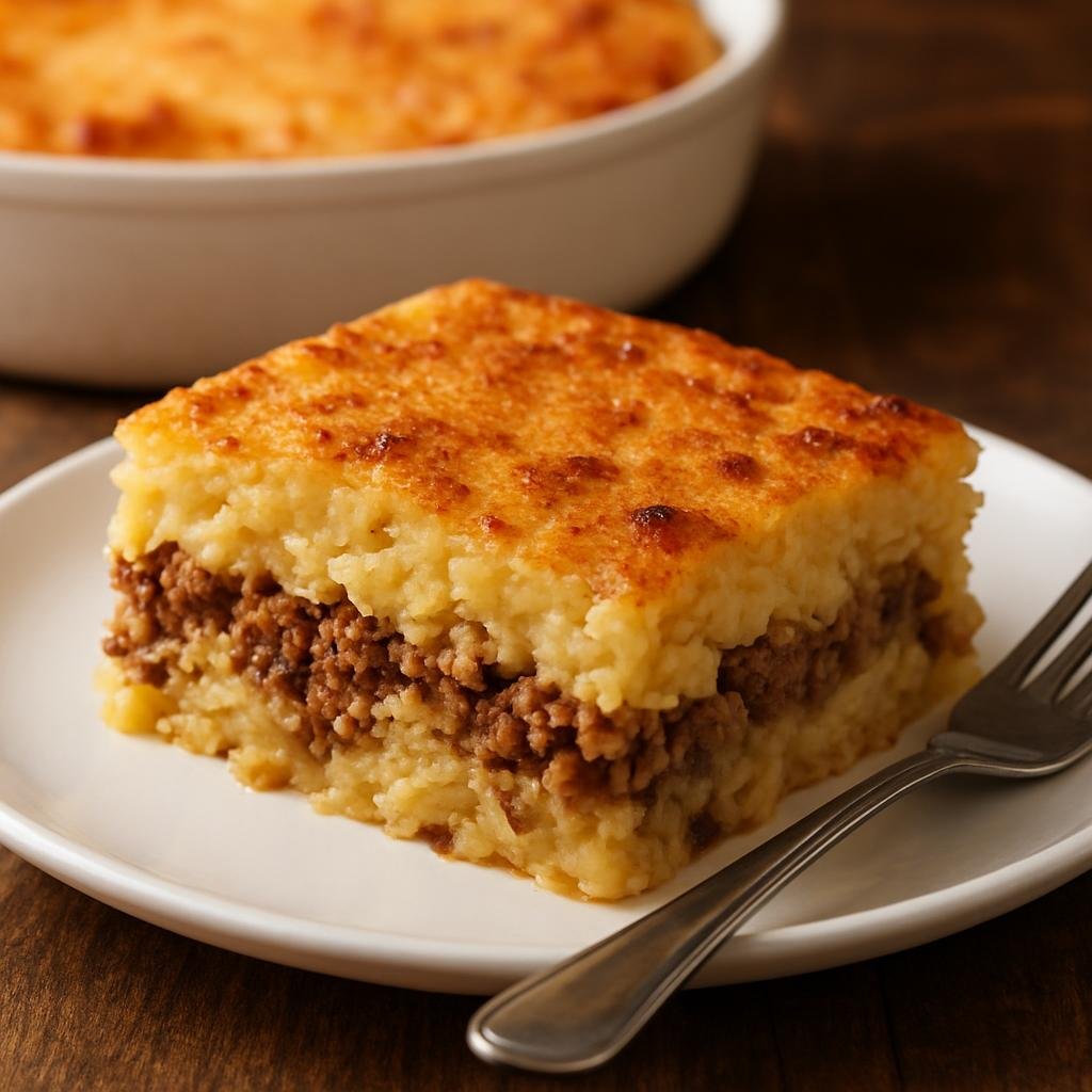 Entree: Bermuda – Cassava Pie (baked grated root vegetable custard with meat) recipe