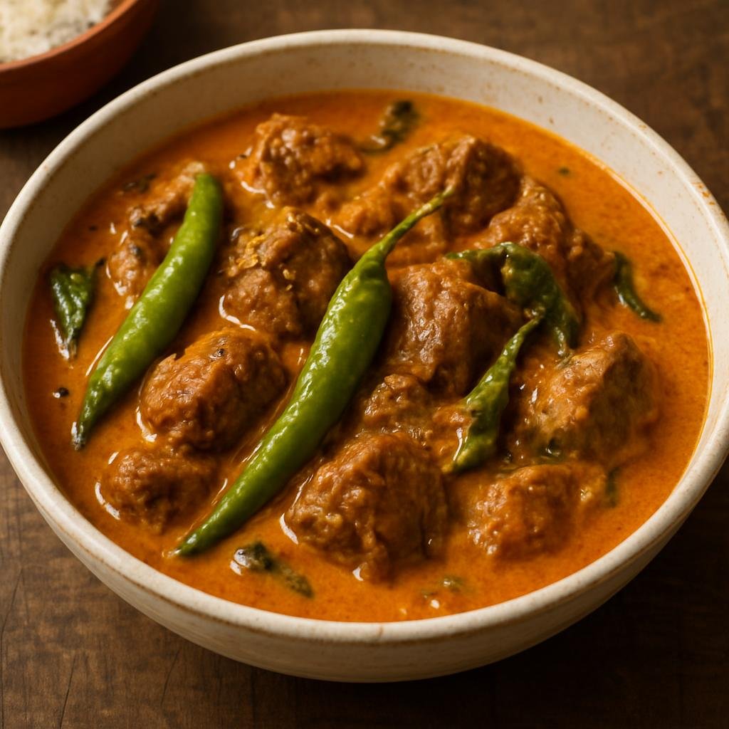 Entree: Philippines – Bicol – Kandingga (Bicol-style spicy coconut milk stew of goat meat simmered with chiles and aromatics) recipe