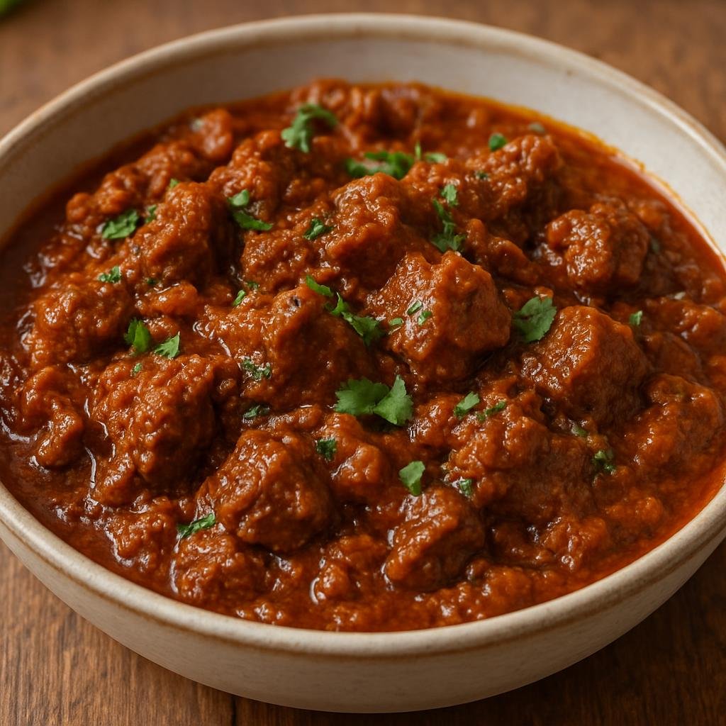 Entree: Bangladesh – Bangladeshi Street Food – বিফ ভুনা ➤ Bif Bhuna (Thick, spiced Bangladeshi beef cooked in a reduced onion-tomato masala) recipe