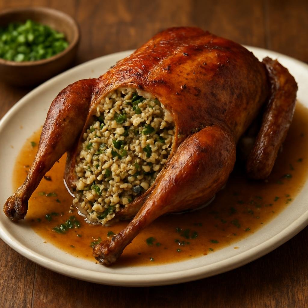 Entree: Egypt – Alexandria & Mediterranean – حمام محشي ➤ Hammam Mahshi (Whole pigeons stuffed with seasoned rice and herbs then roasted or braised) recipe
