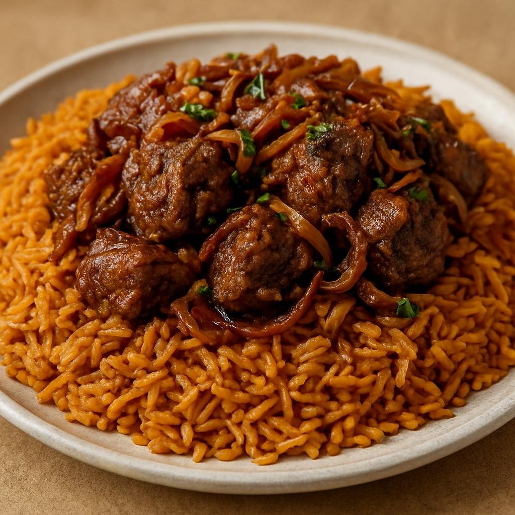 Entree: Djibouti – Central Culinary Region – Mukbasa (Djiboutian spiced rice and meat pilaf cooked with aromatic spices and caramelized onions) recipe