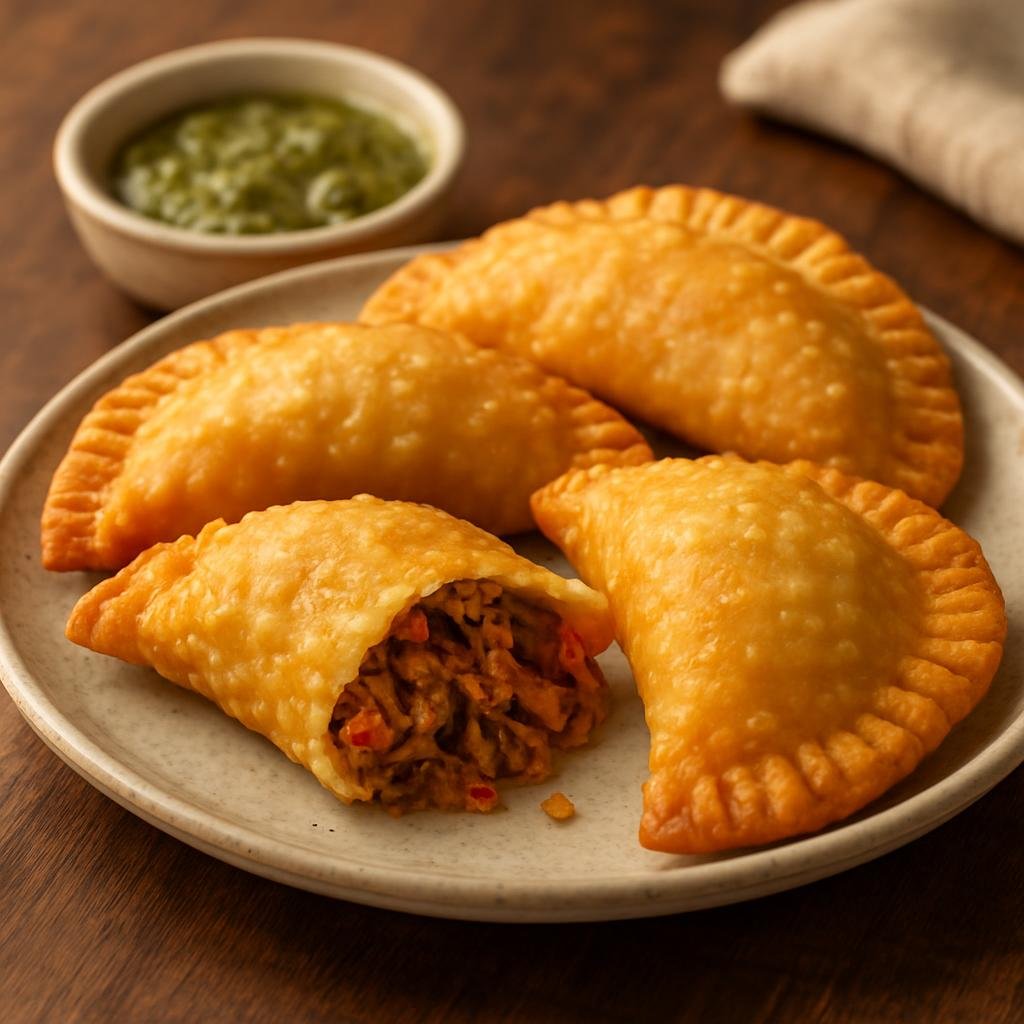 Entree: Puerto Rico – National Cuisine – Empanadillas (Puerto Rican fried turnovers filled with seasoned meat and vegetables) recipe