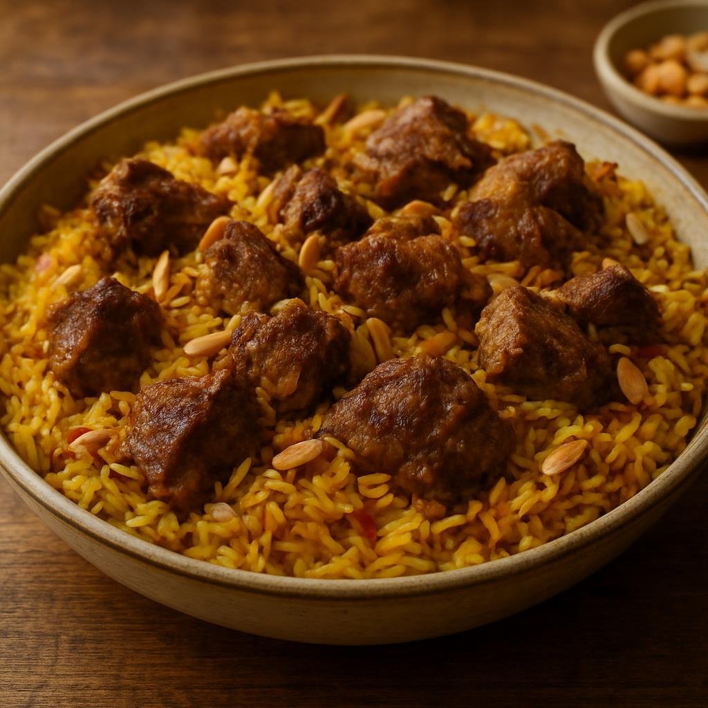 Entree: Oman – سكينة ➤ Sakina (Omani spiced lamb and rice bake flavored with saffron and warm Arabian spices) recipe