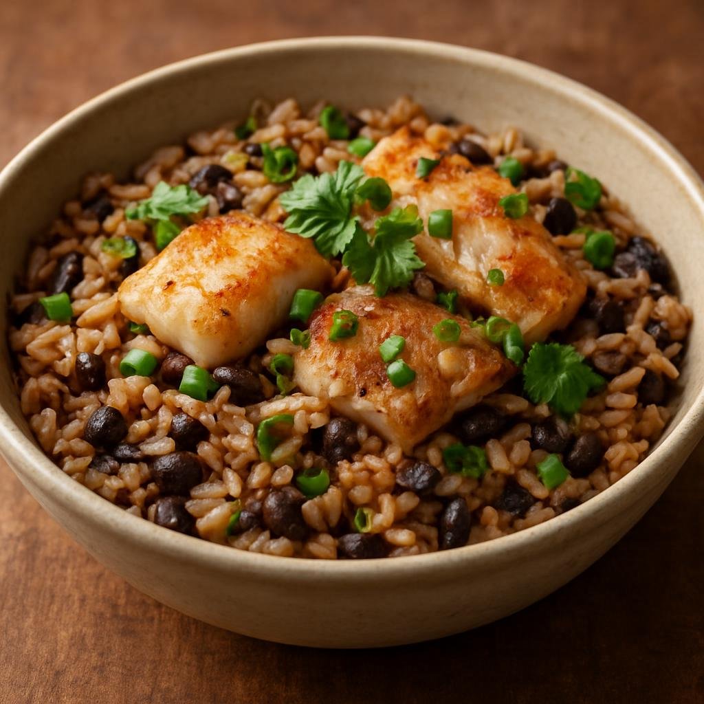 Entree: Brazil – Amazonas – Baião de Dois com Peixe (Rice-and-beans cooked together with fish and regional aromatics) recipe