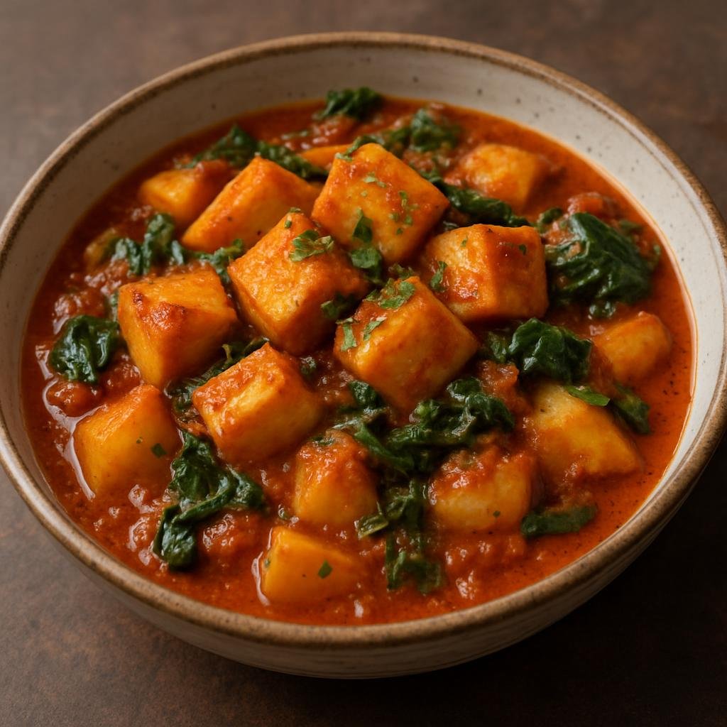 Entree: Nepal – Himalayan Nepal – छुर्पी ➤ chhurpi (Dense Himalayan cheese cooked in a spiced tomato-onion gravy with potatoes and greens for a hearty mountain entrée) recipe