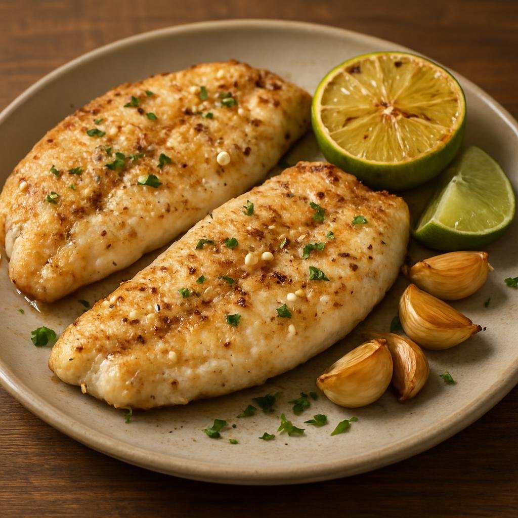 Entree: Cuba – Central Culinary Region – Pescado a la Plancha (Firm white fish fillets seasoned and seared on a hot griddle with citrus and garlic) recipe