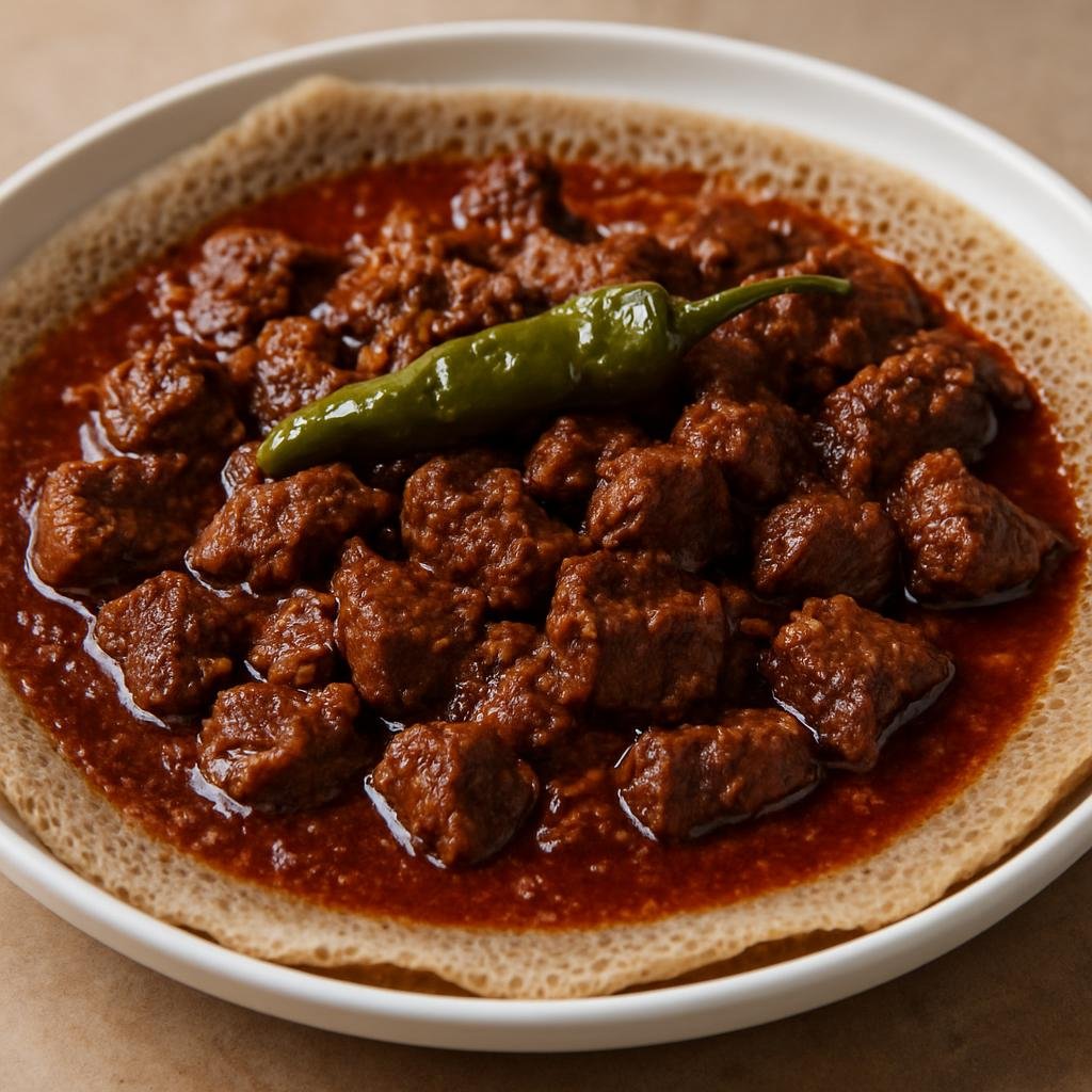 Entree: Ethiopia – Addis Ababa – ስጋ ወጥ ➤ Siga Wat (Spicy Ethiopian beef stew slowly cooked with berbere and spiced clarified butter) recipe