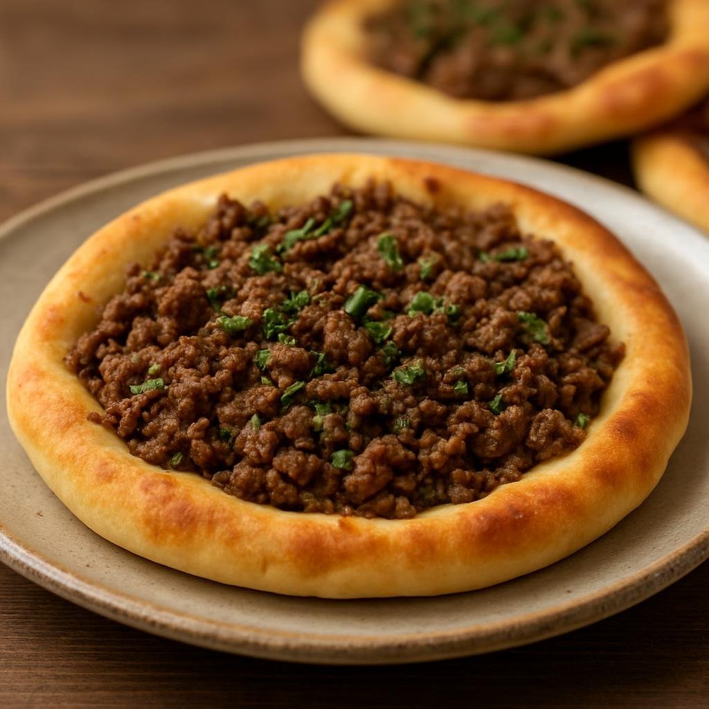 Entree: Syria – Aleppo – صفيحة ➤ Sfiha (Levantine spiced ground-lamb open-faced flatbread) recipe