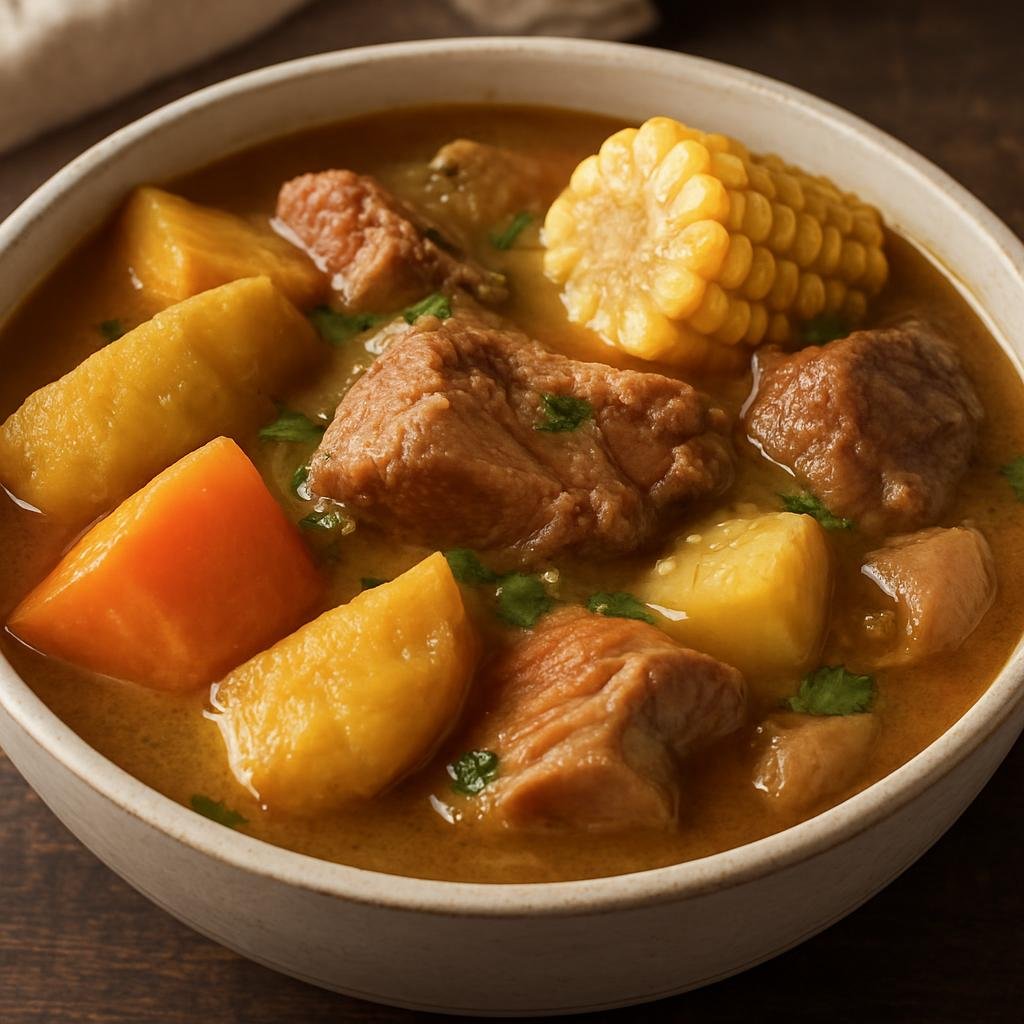 Entree: Puerto Rico – National Cuisine – Sancocho (Hearty Puerto Rican stew of meats and starchy root vegetables) recipe
