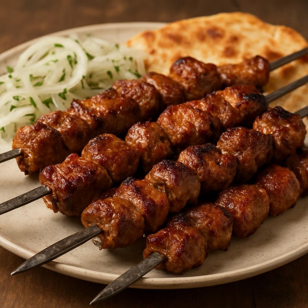 Entree: Tajikistan – National Cuisine – Шашлик ➤ Shashlik (Skewered and grilled marinated chunks of meat) recipe