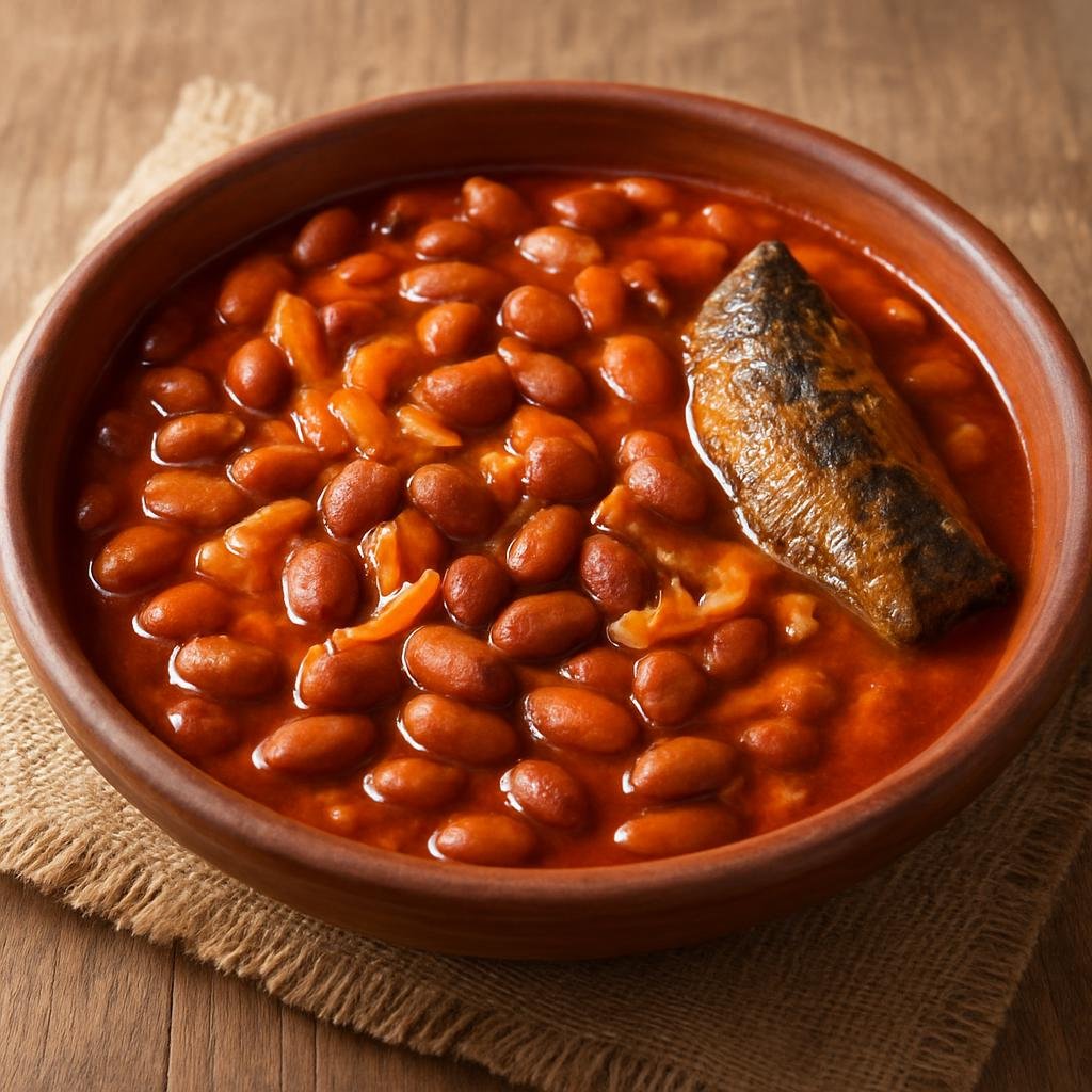 Entree: Angola – Feijão de Óleo de Palma (Stewed beans cooked in red palm oil with aromatics and optional smoked fish) recipe
