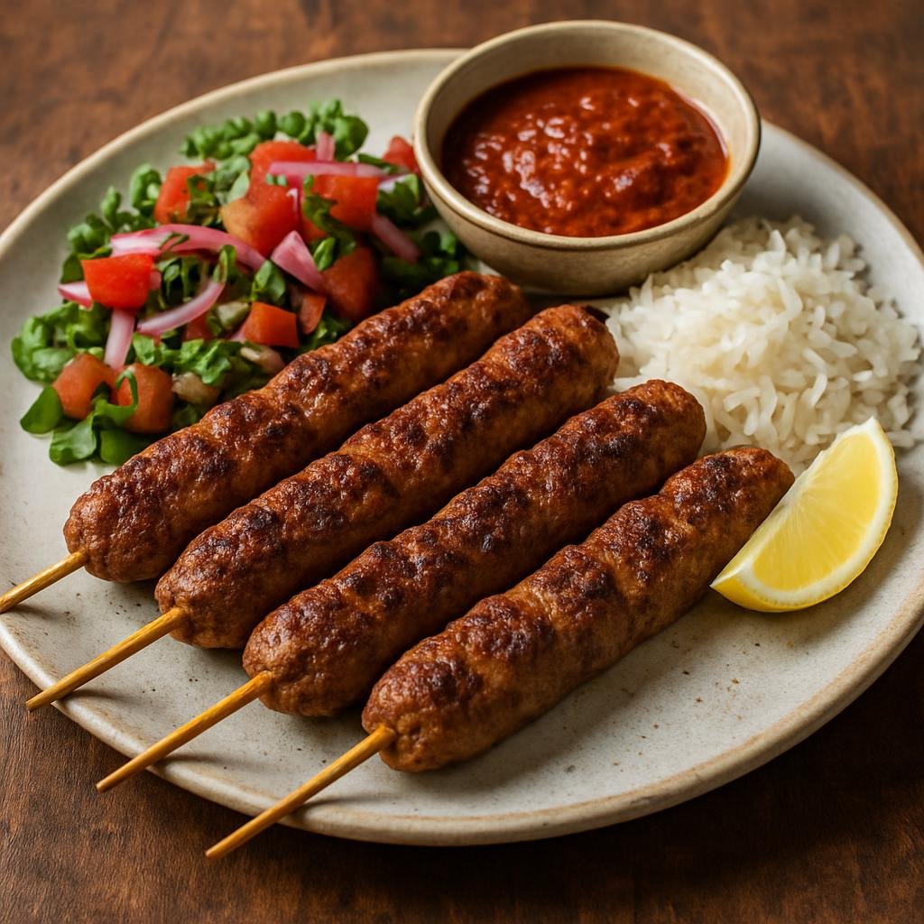 Entree: Bahrain – كباب بحريني ➤ Kabab Bahraini (Grilled spiced ground meat formed on skewers in the Bahraini style) recipe