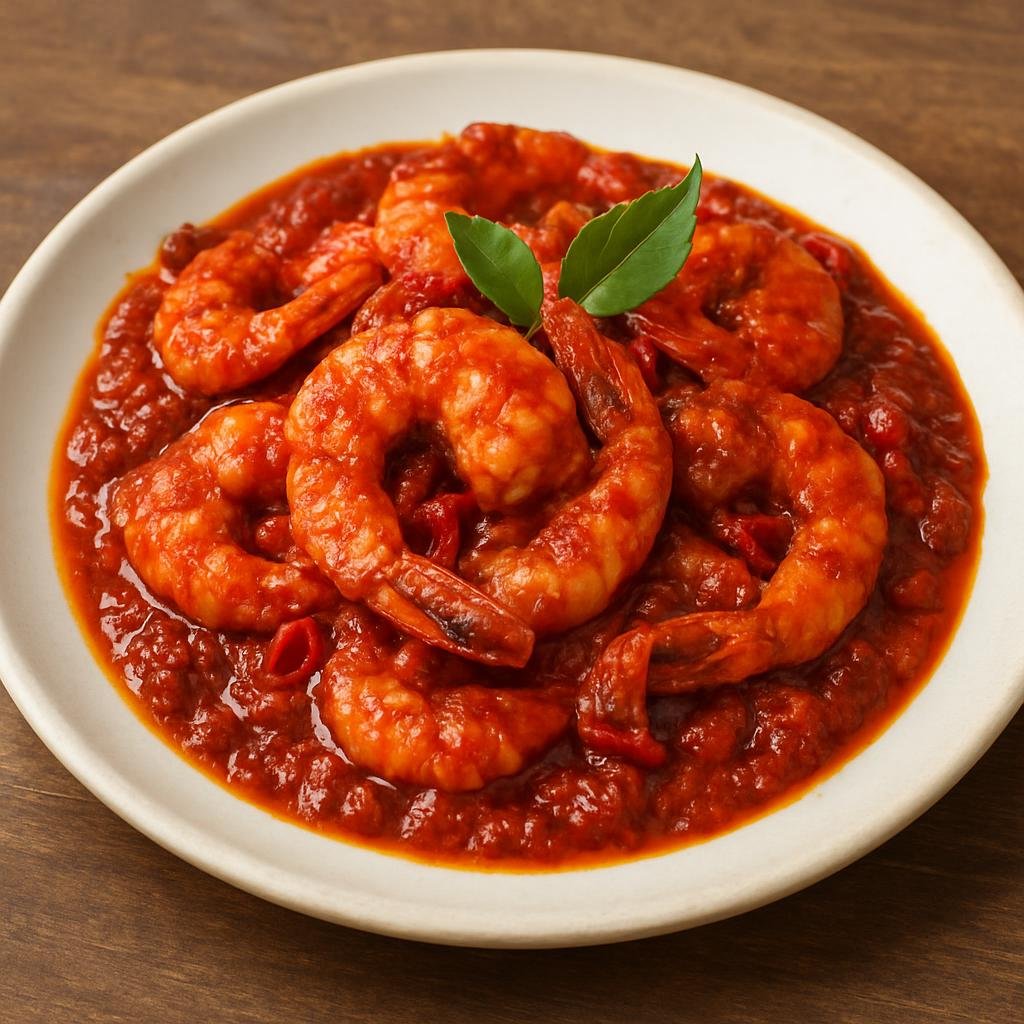 Entree: Christmas Island – Central Culinary Region – Sambal Udang (Spicy shrimp cooked in a chili-and-shrimp-paste sambal sauce) recipe