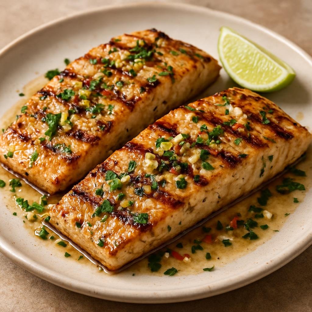 Entree: Cook Islands – Central Culinary Region – Grilled Mahi Mahi (Island-style grilled mahi-mahi fillets flavored with citrus, garlic, and coconut) recipe