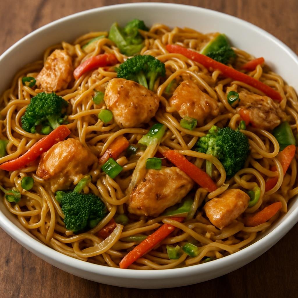 Entree: Guyana – Guyana Style Chowmein (Guyanese stir‑fried egg noodles with seasoned chicken and mixed vegetables) recipe