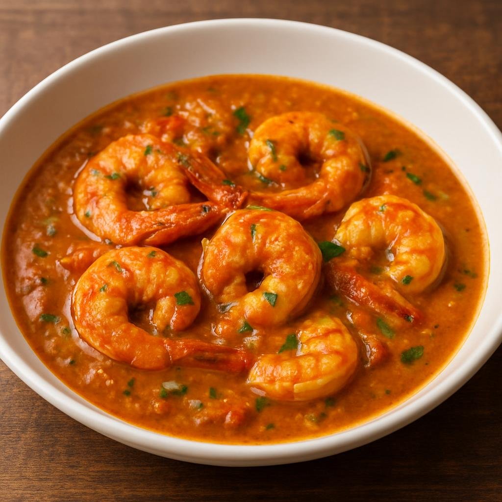 Entree: Macau – Camarão com Caril (Macanese-style shrimp cooked in a spiced coconut-tomato curry sauce) recipe