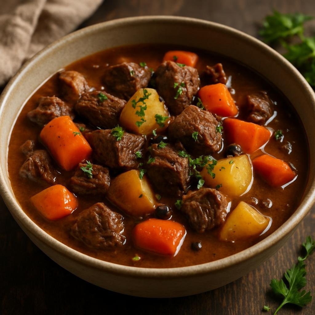 Entree: Svalbard and Jan Mayen – Southern Culinary Region – Reindeer Stew (Slow-simmered reindeer meat stew with root vegetables and juniper) recipe