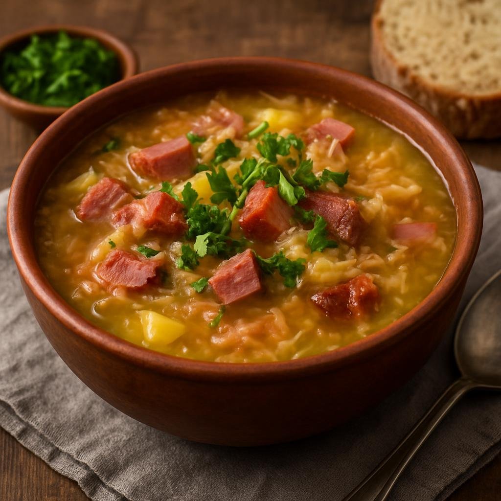 Entree: Poland – Highland / Gorale – Kwaśnica (Sour sauerkraut and smoked pork soup traditional to the Polish highlands) recipe