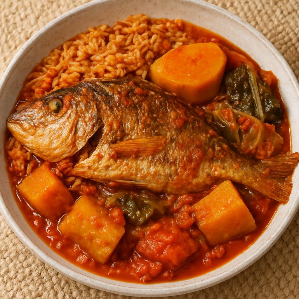 Entree: Senegal – Dakar & Coastal Senegal – Thieboudienne (Senegalese tomato-based fish and rice with slow-stewed vegetables) recipe