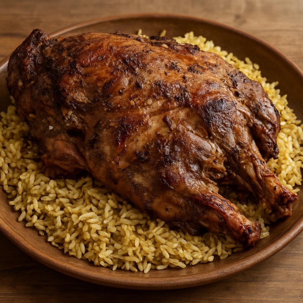 Entree: Western Sahara – Northern Culinary Region – Mechoui (Slow-roasted lamb seasoned with cumin and garlic until meltingly tender) recipe