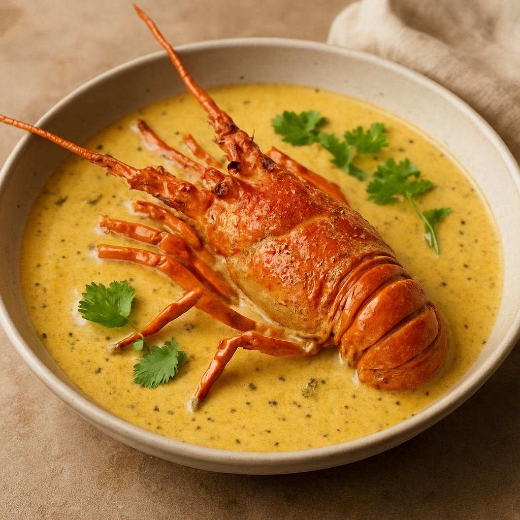 Entree: Comoros – Langouste à la Vanille (Spiny lobster simmered in a rich, creamy vanilla‑scented sauce) recipe