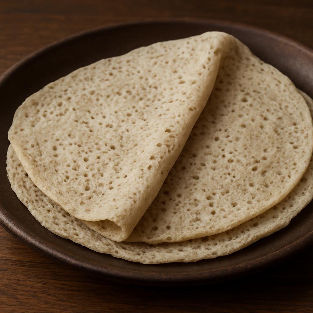 Entree: South Sudan – Northern Culinary Region – Kisra (Thin fermented sorghum flatbread used as a staple accompaniment to stews and sauces) recipe