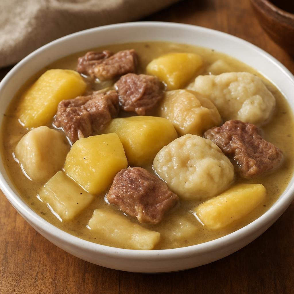 Entree: Belize – Central Culinary Region – Boil Up (Hearty Belizean one-pot of boiled salted meat with starchy provisions and flour dumplings) recipe