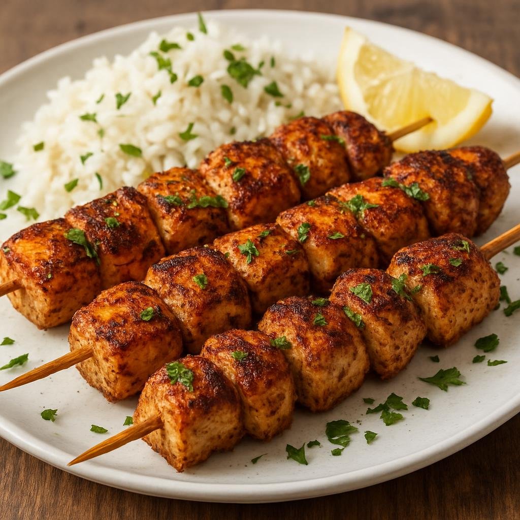 Entree: Gabon – Brochettes de Capitaine (Grilled seasoned fish skewers typical of Gabonese coastal and riverine cooking) recipe