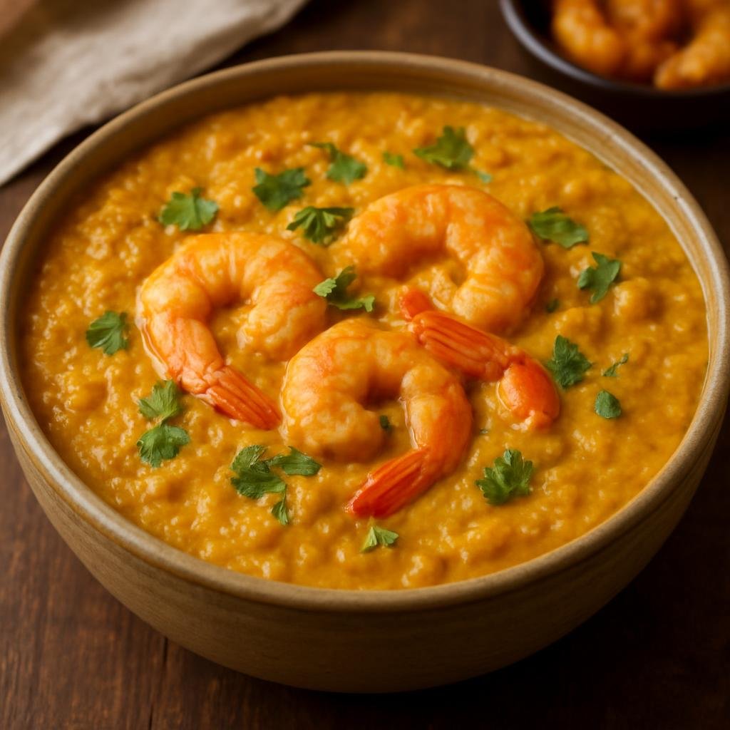Entree: Brazil – Bahia – Vatapá (Creamy Bahian shrimp and bread stew cooked with coconut milk, palm oil, and ground nuts) recipe