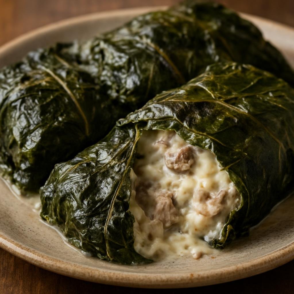 Entree: Fiji – Palusami (Taro leaves filled with coconut cream and often meat, wrapped and baked) recipe