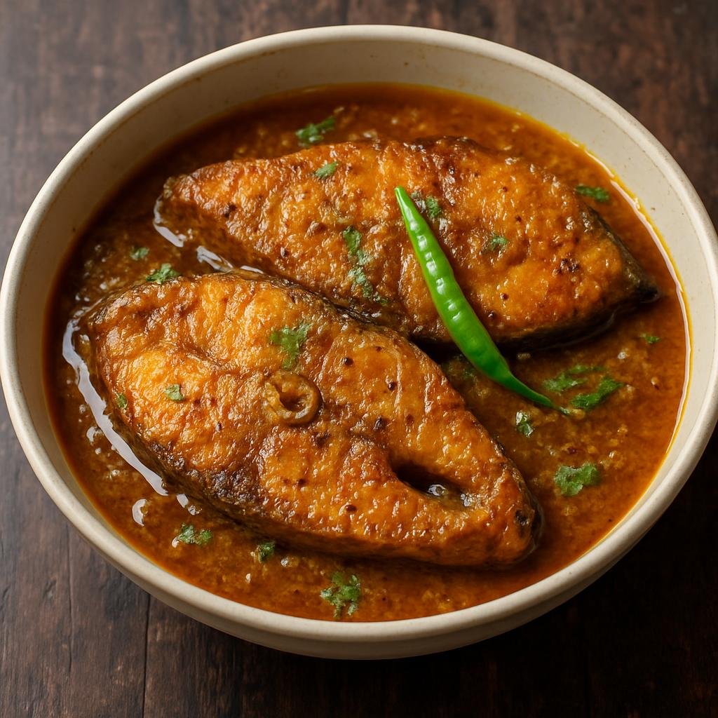 Entree: Bangladesh – Bengali River Delta – রুই মাছের কালিয়া ➤ Rui macher kalia (Rich Bengali rohu fish curry simmered in fragrant spices and mustard) recipe