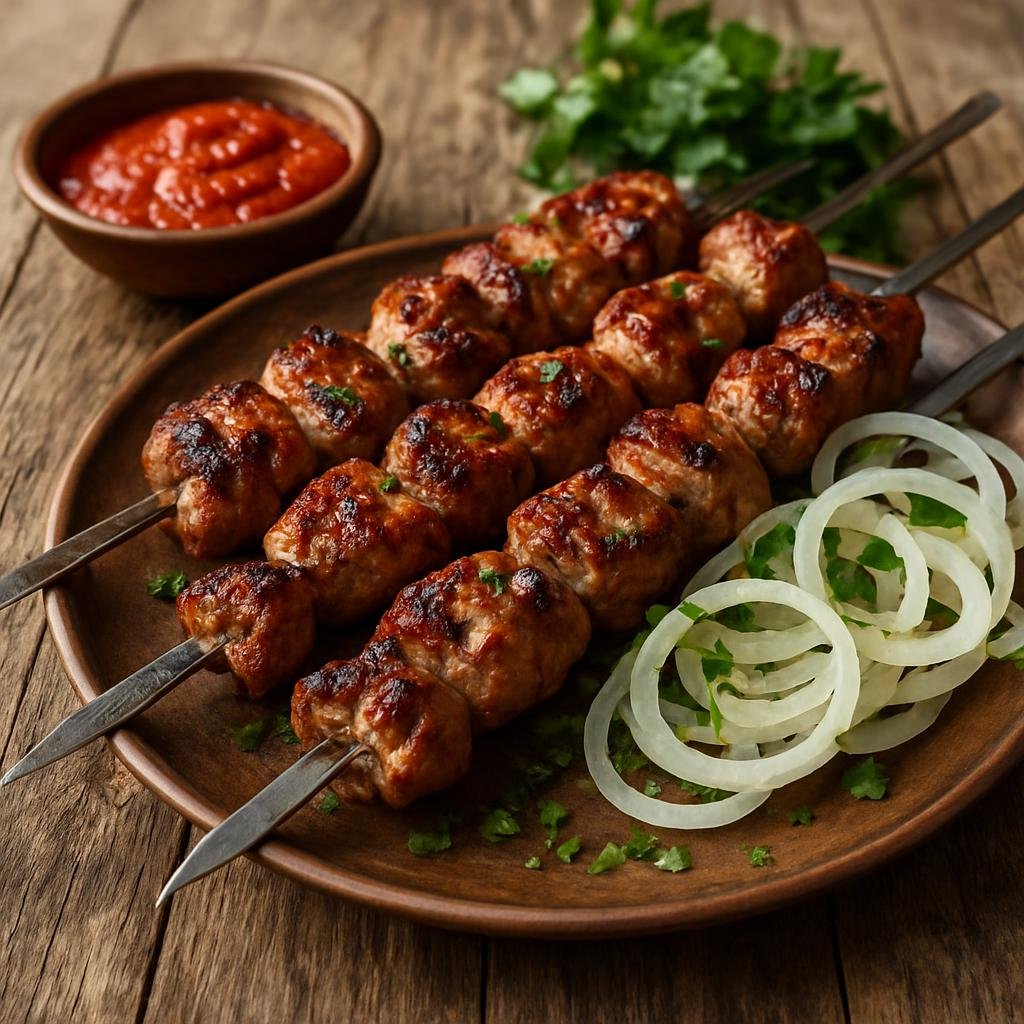 Entree: Ukraine – Crimean Tatar Cuisine – Шашлик ➤ Shashlyk (Skewered, marinated and grilled meat from Crimean Tatar tradition) recipe