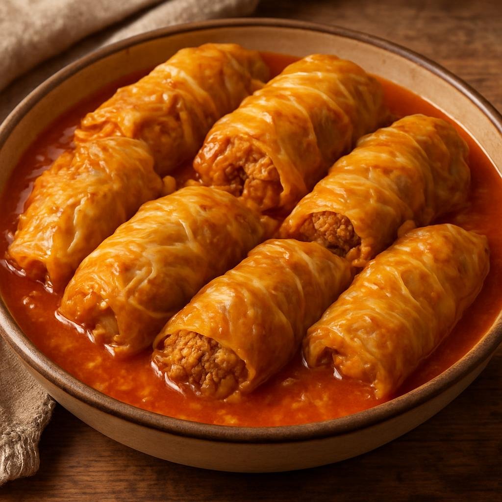 Entree: Croatia – Sarma (Cabbage leaves filled with seasoned minced meat and rice, slowly cooked in a tangy tomato or sauerkraut braising liquid) recipe