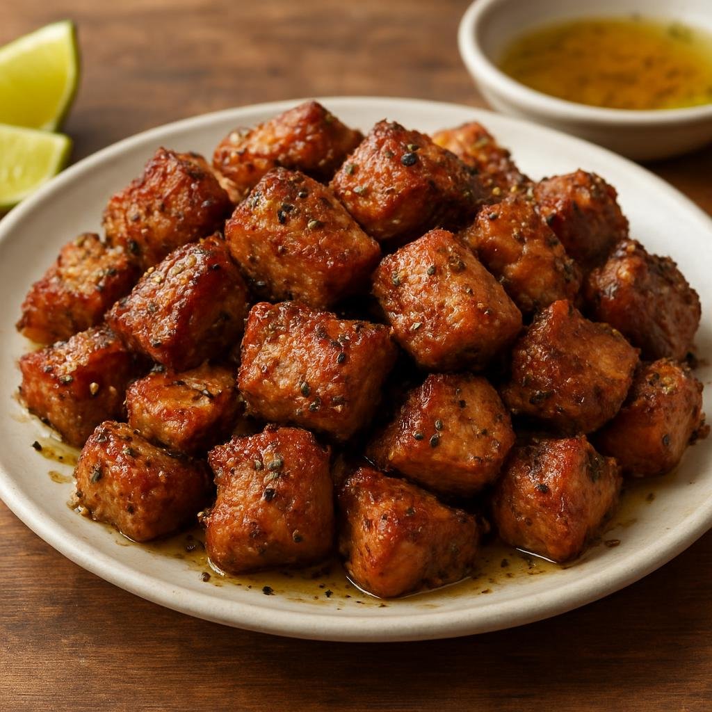 Entree: Cuba – Masitas de Puerco (Cuban marinated pork chunks seasoned with garlic, citrus, and oregano then pan-fried until crisp) recipe