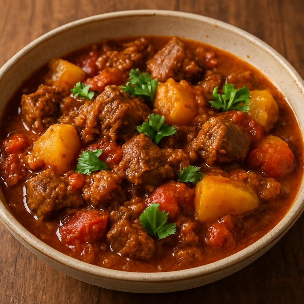 Entree: South Africa – Cape Malay – Bredie (Slow-simmered spiced mutton stew with tomatoes and potatoes) recipe