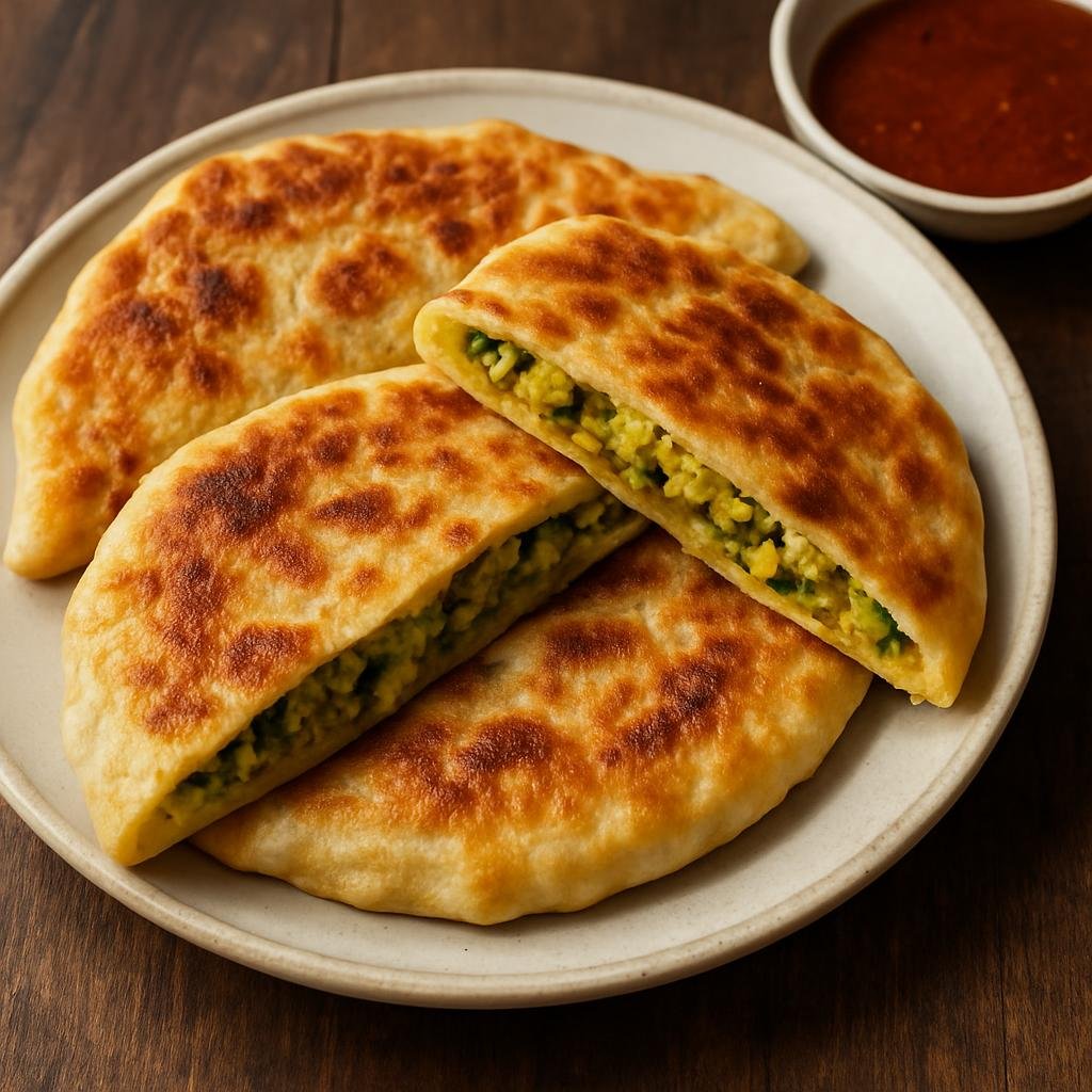 Entree: Afghanistan – Hazarajat Highlands – بولانی ➤ Bolānī (Pan-fried stuffed flatbread filled with spiced potatoes and herbs) recipe