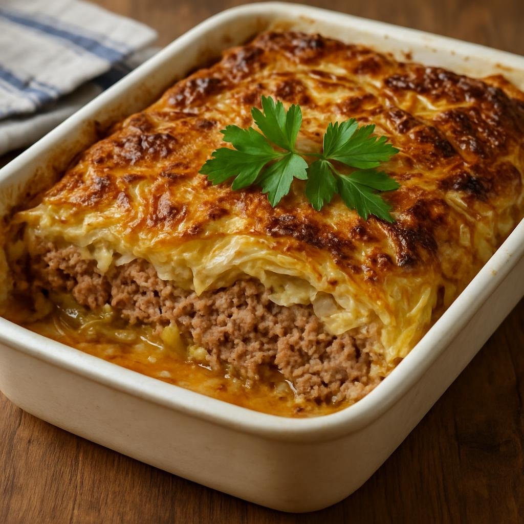 Entree: Sweden – Skane / South Sweden – Kålpudding (Traditional Swedish baked cabbage and ground-meat casserole) recipe