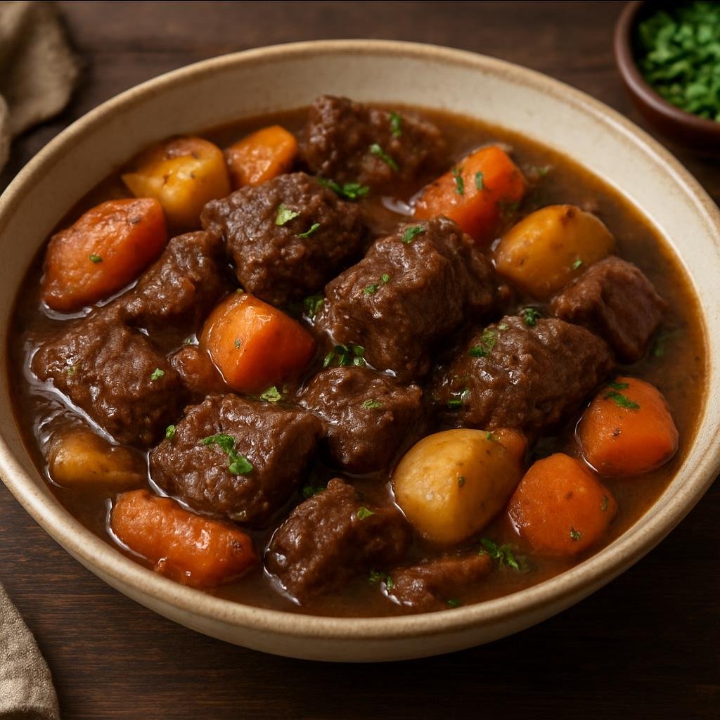Entree: Wallis and Futuna – Northern Culinary Region – Ragoût de Boeuf (Slow-braised beef stew with root vegetables, wine, and herbs) recipe