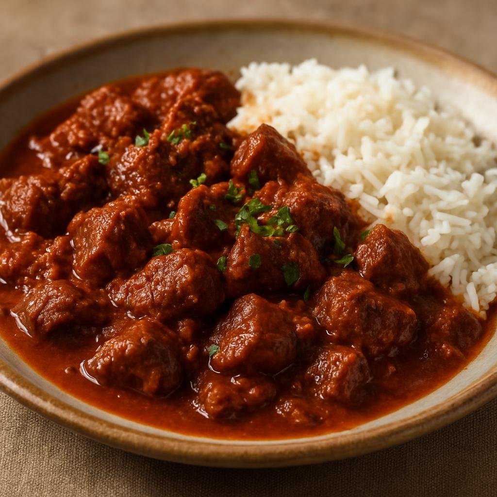 Entree: Aruba – Central Culinary Region – Carni Stoba (Slow-braised Aruban beef stew in a rich tomato and island-spice sauce) recipe
