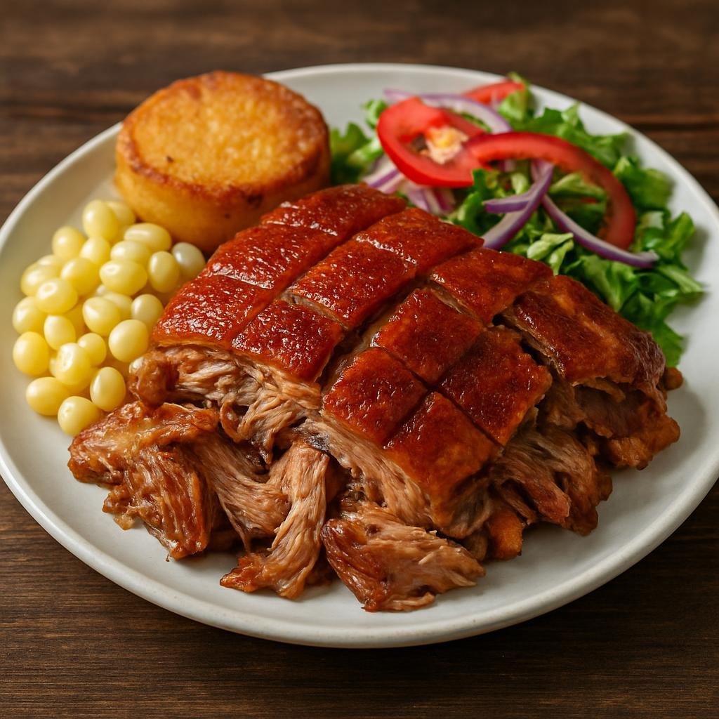 Entree: Ecuador – Hornado (Slow-roasted pork shoulder with crispy skin) recipe