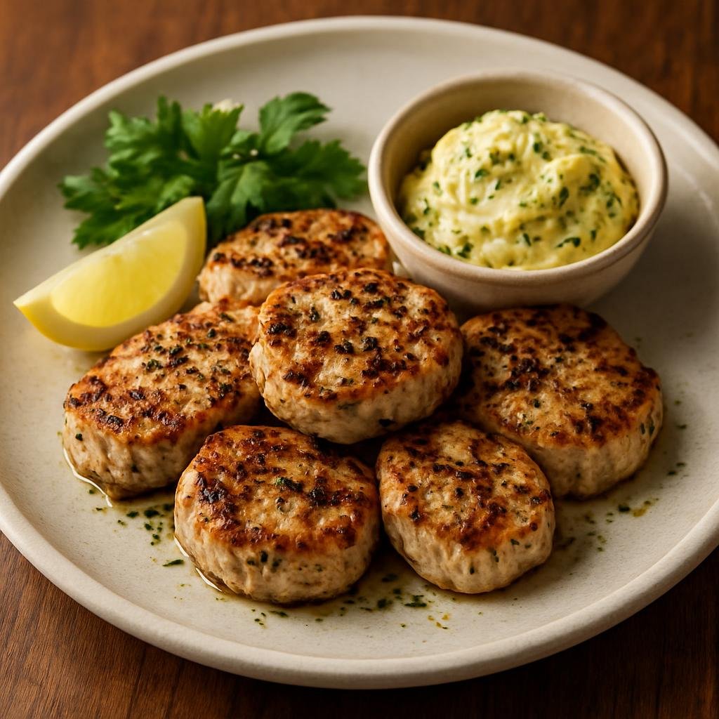 Entree: Australia – Central Culinary Region – Crocodile Tail (Pan-seared or grilled crocodile tail medallions seasoned with Australian bush herbs, served with a citrus-herb butter) recipe
