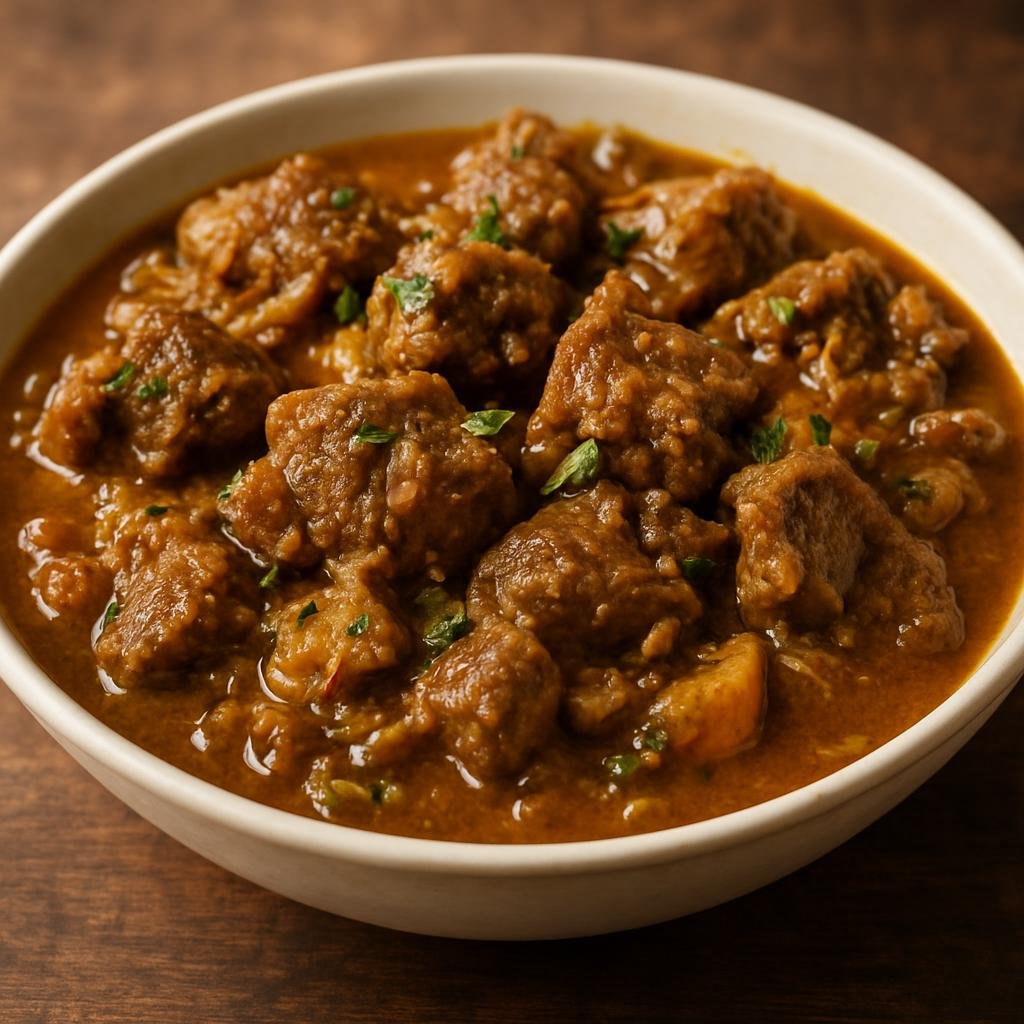 Entree: Dominica – National Cuisine – Curry Goat (Slow-simmered Caribbean goat curry seasoned with island spices and aromatics) recipe