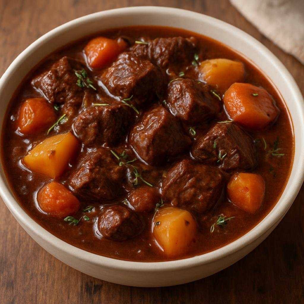 Entree: Mauritius – Northern Culinary Region – Daube de Boeuf (Slow-braised beef stew in red wine and aromatic herbs) recipe
