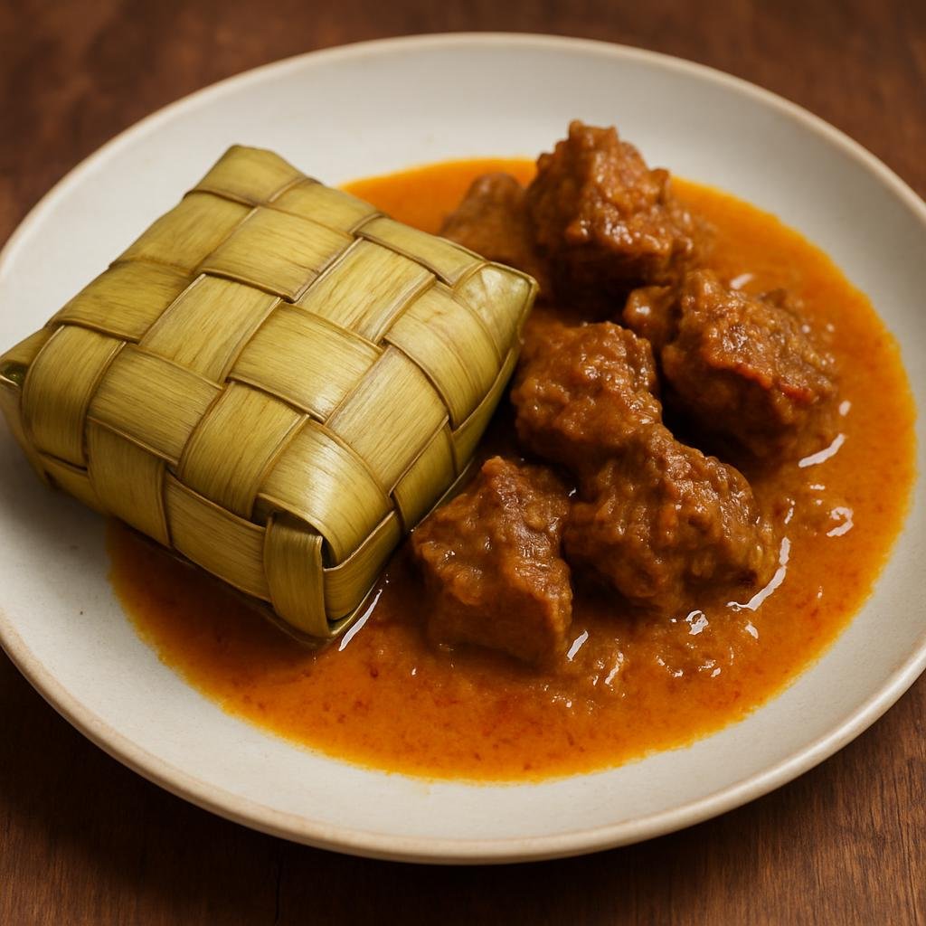 Entree: Timor-Leste – Northern Culinary Region – Katupa (Packed rice boiled in woven leaves to form firm cakes, served with a savory coconut-based protein or stew) recipe