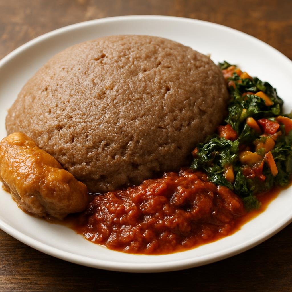 Entree: Eswatini – National Cuisine – Sibhudu (Thick sorghum-based porridge staple traditionally fermented and served as a central starch with relishes) recipe