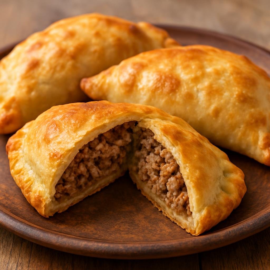 Entree: Turkmenistan – Northern Culinary Region – Ichlekli (Turkmen filled meat pastry of thin dough encasing spiced minced lamb, baked until golden) recipe