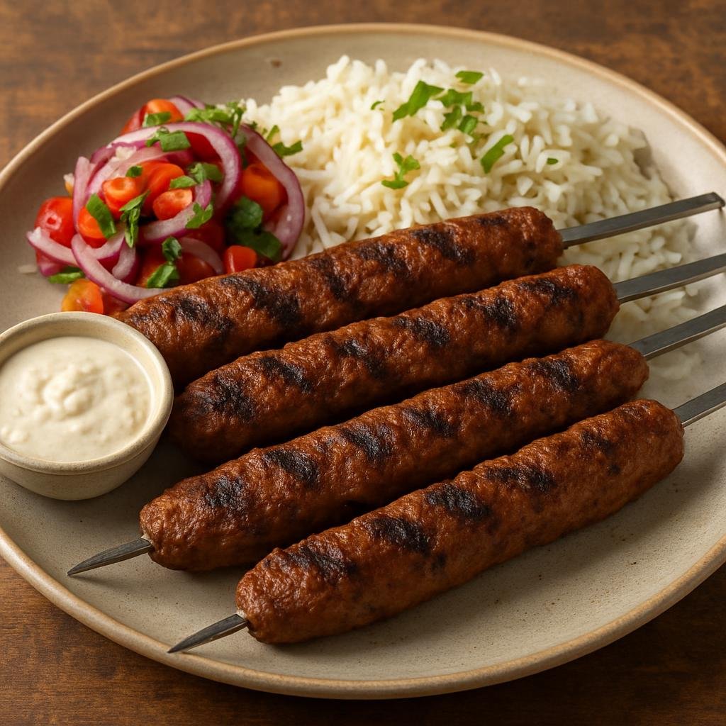 Entree: Bahrain – Central Culinary Region – كباب بحريني ➤ Kabab Bahraini (Spiced grilled ground meat skewers typical of Bahraini cuisine) recipe