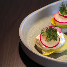 Appetizer: United States – Endive Cups with Lemon-Herb Ricotta and Quick-Pickled Radish recipe